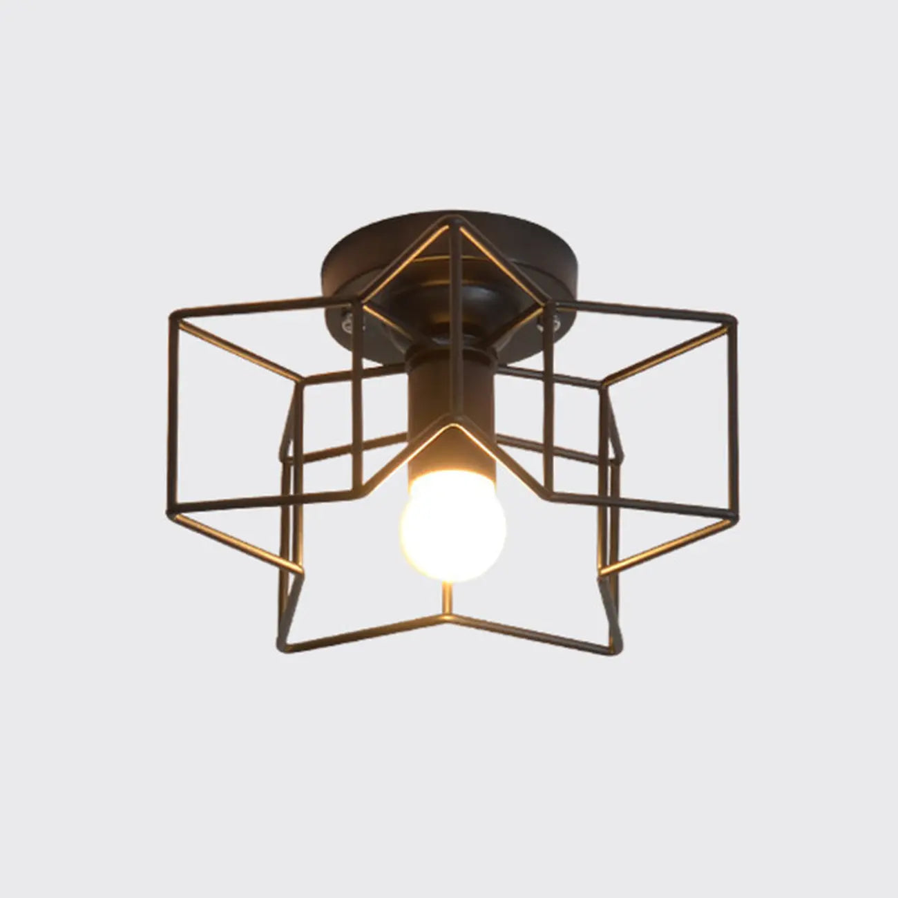 Plafonnier semi-encastré noir de style industriel pour salon