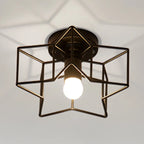 Plafonnier semi-encastré noir de style industriel pour salon