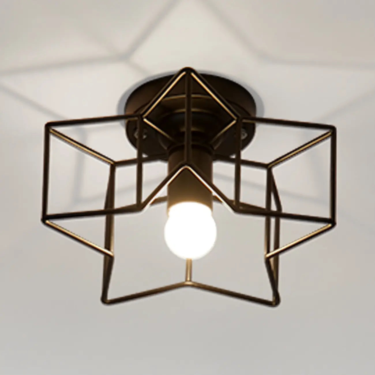 Plafonnier semi-encastré noir de style industriel pour salon