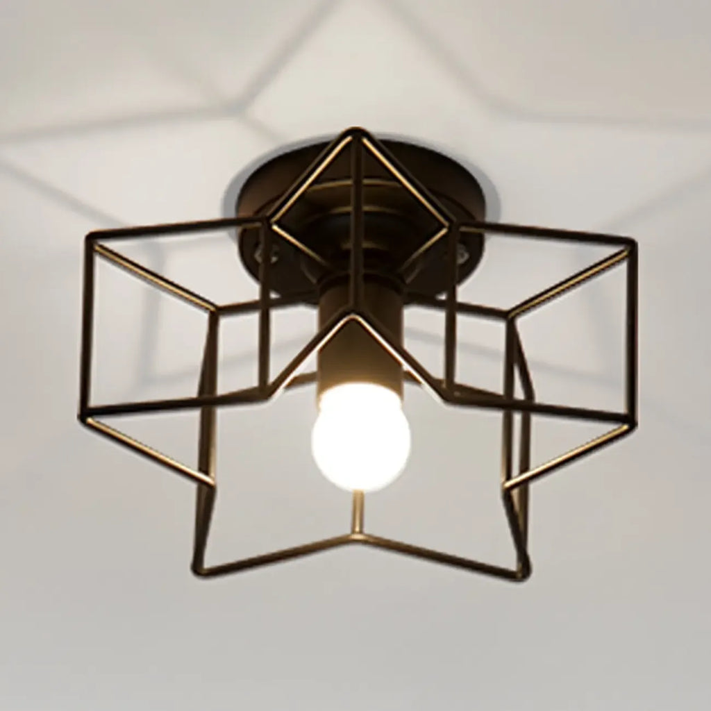 Plafonnier semi-encastré noir de style industriel pour salon