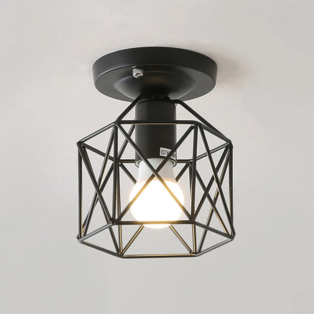 Plafonnier semi-encastré noir de style industriel pour salon