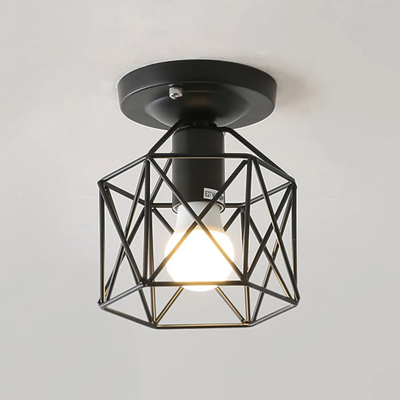 Plafonnier semi-encastré noir de style industriel pour salon