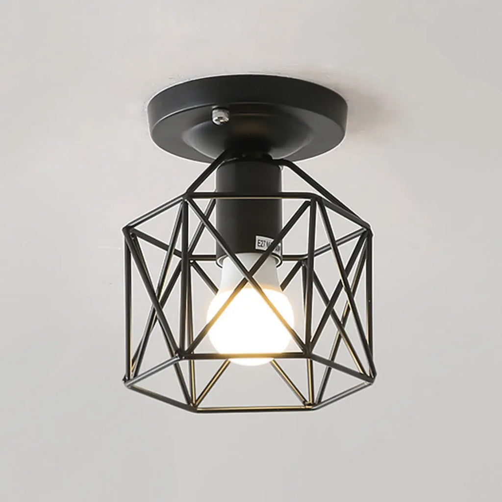 Plafonnier semi-encastré noir de style industriel pour salon