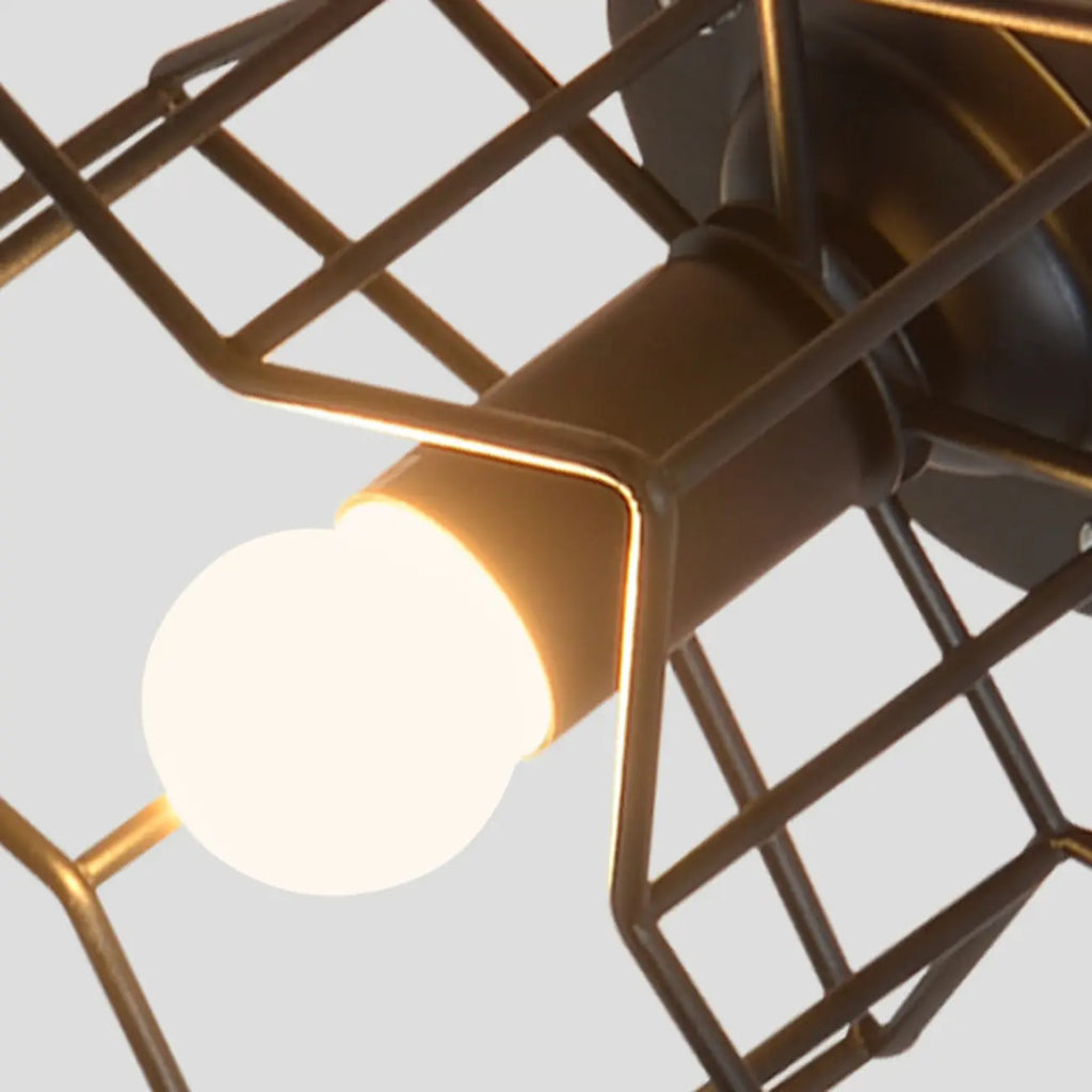 Plafonnier semi-encastré noir de style industriel pour salon