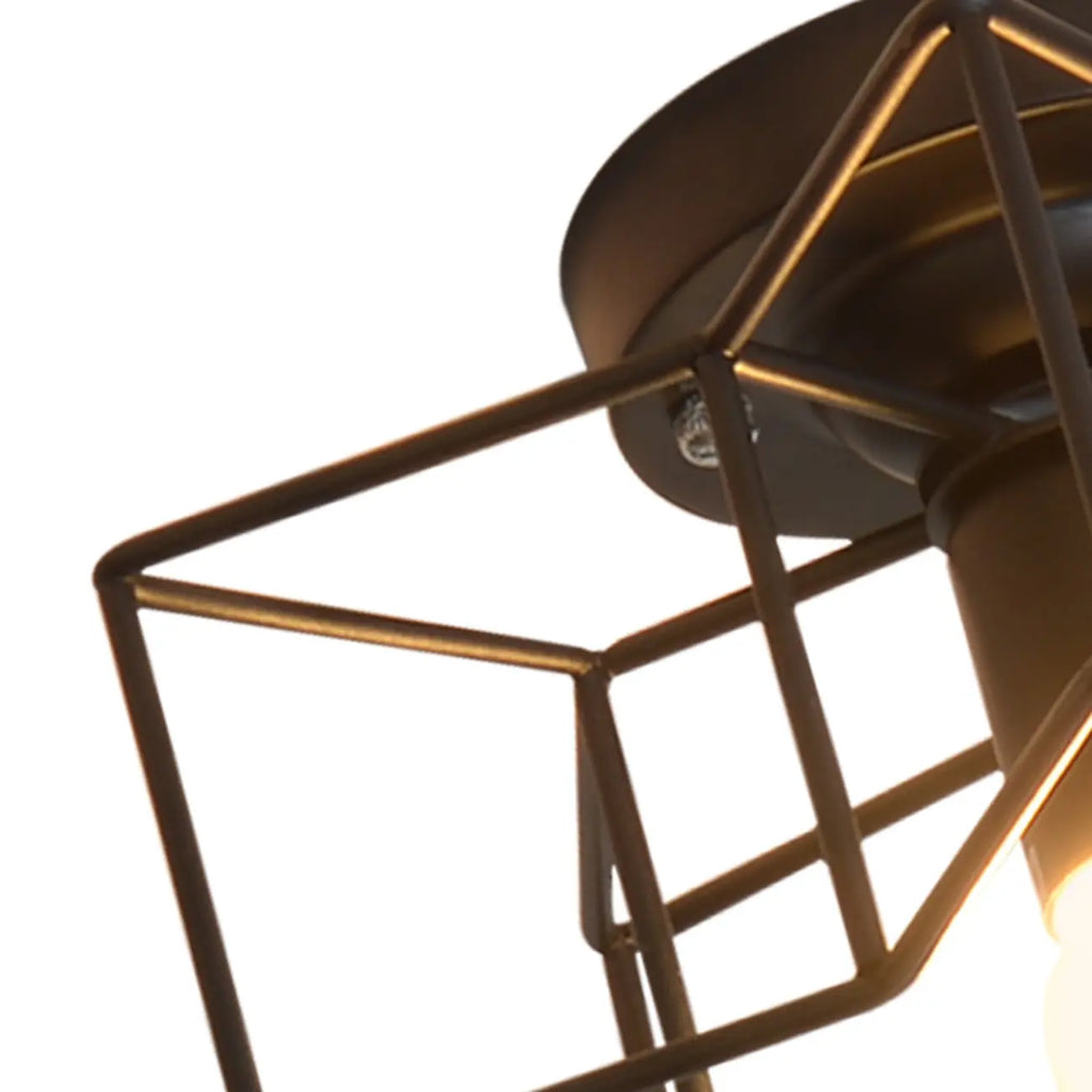 Plafonnier semi-encastré noir de style industriel pour salon