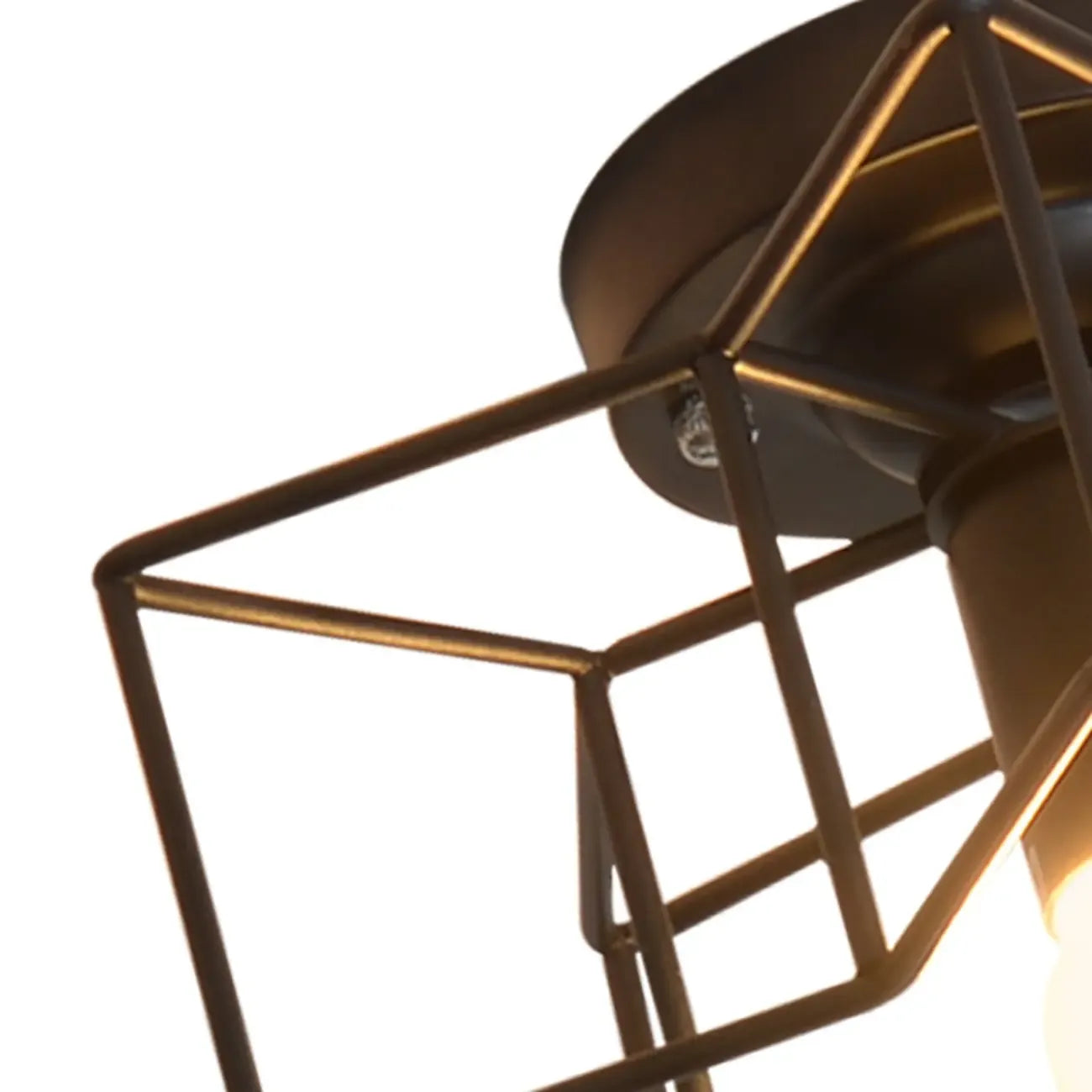 Plafonnier semi-encastré noir de style industriel pour salon