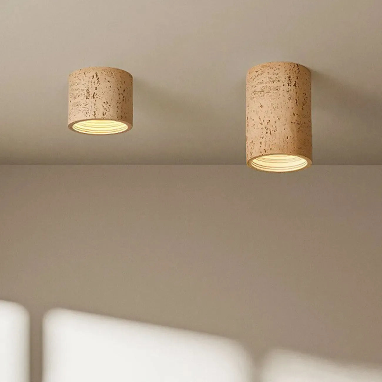 Plafonnier cylindrique encastré à intensité variable pour usage intérieur
