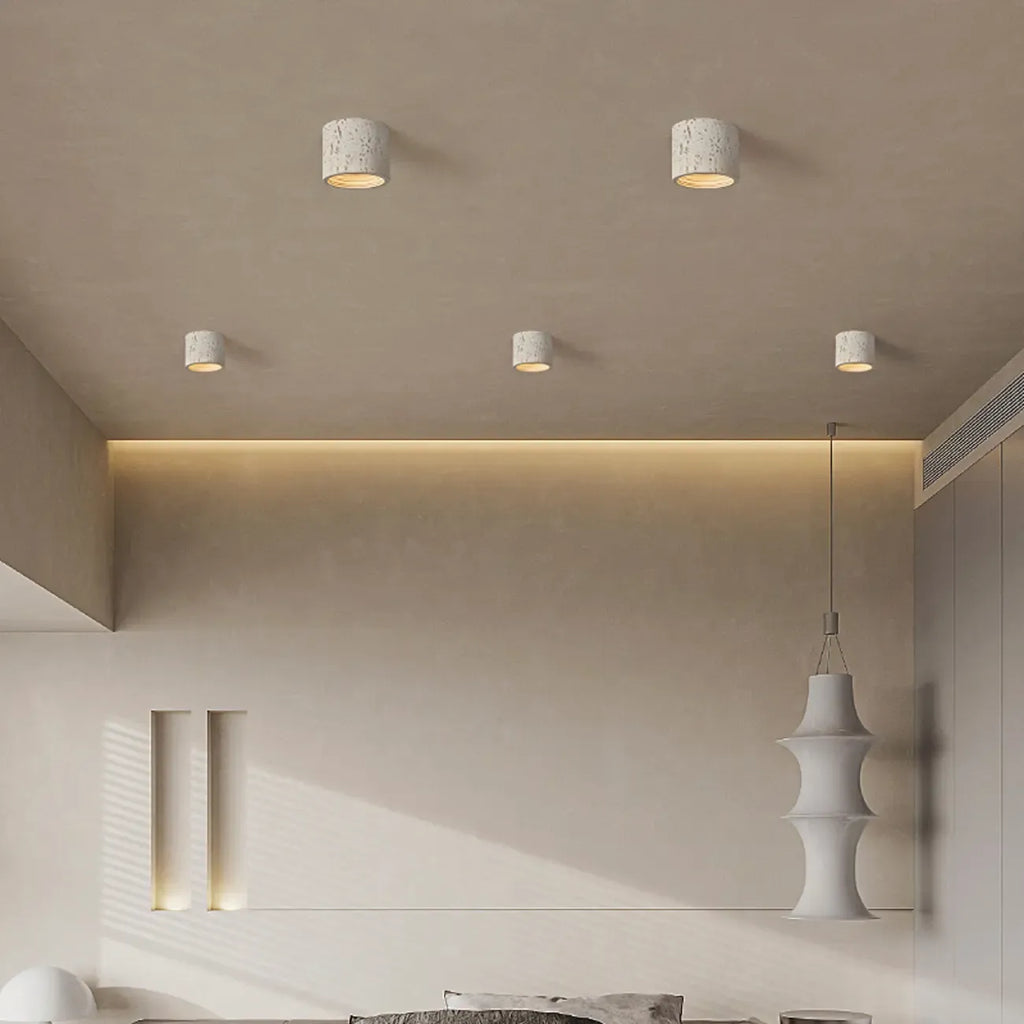 Plafonnier cylindrique encastré à intensité variable pour usage intérieur