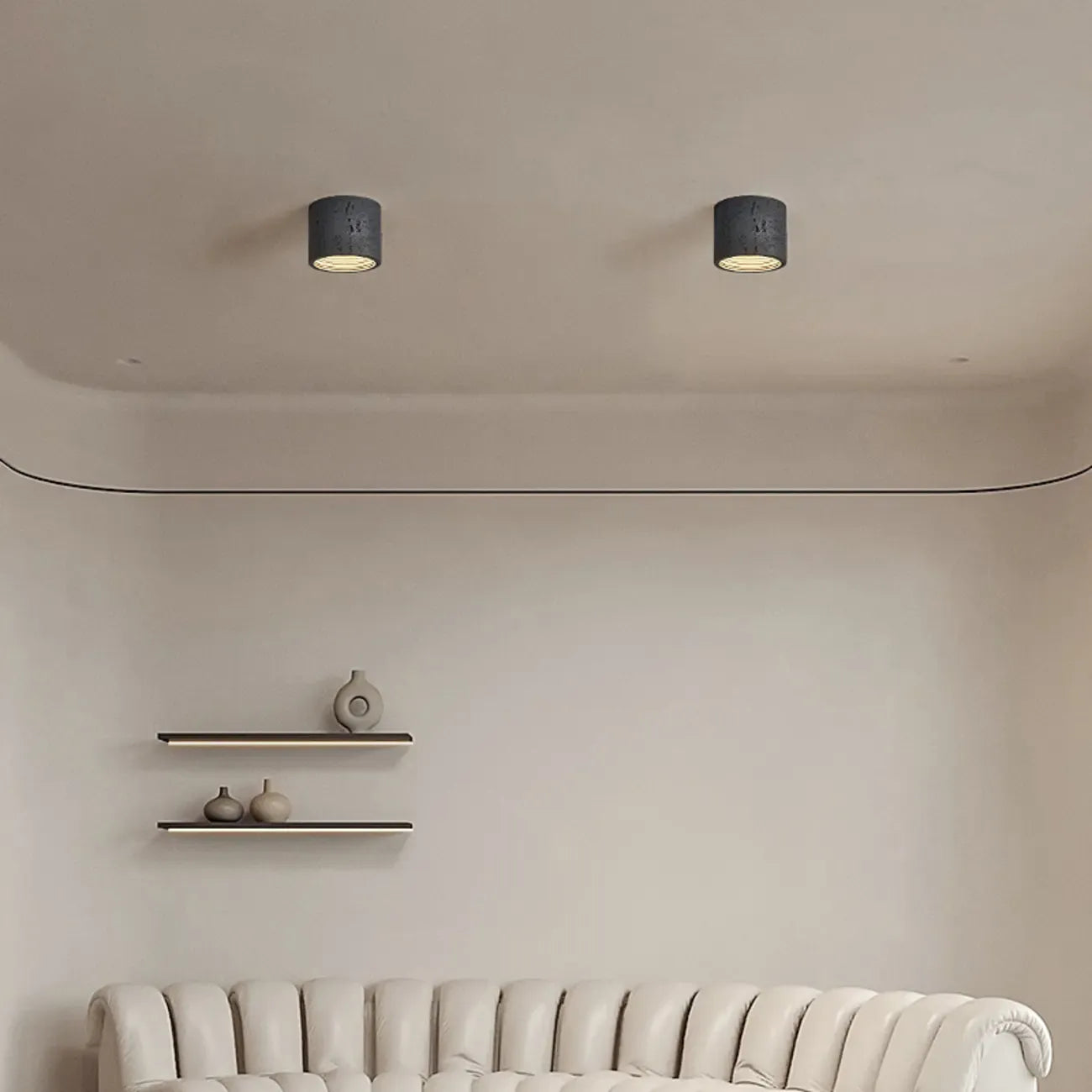 Plafonnier cylindrique encastré à intensité variable pour usage intérieur