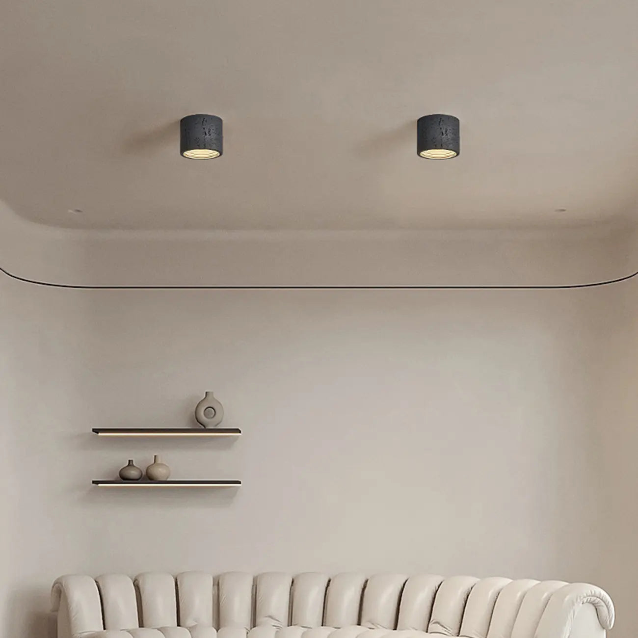 Plafonnier cylindrique encastré à intensité variable pour usage intérieur