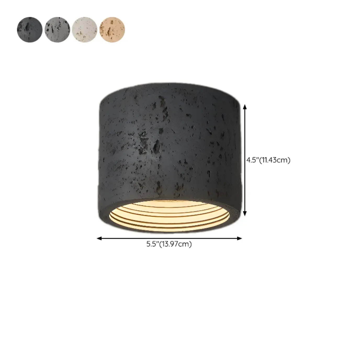 Plafonnier cylindrique encastré à intensité variable pour usage intérieur