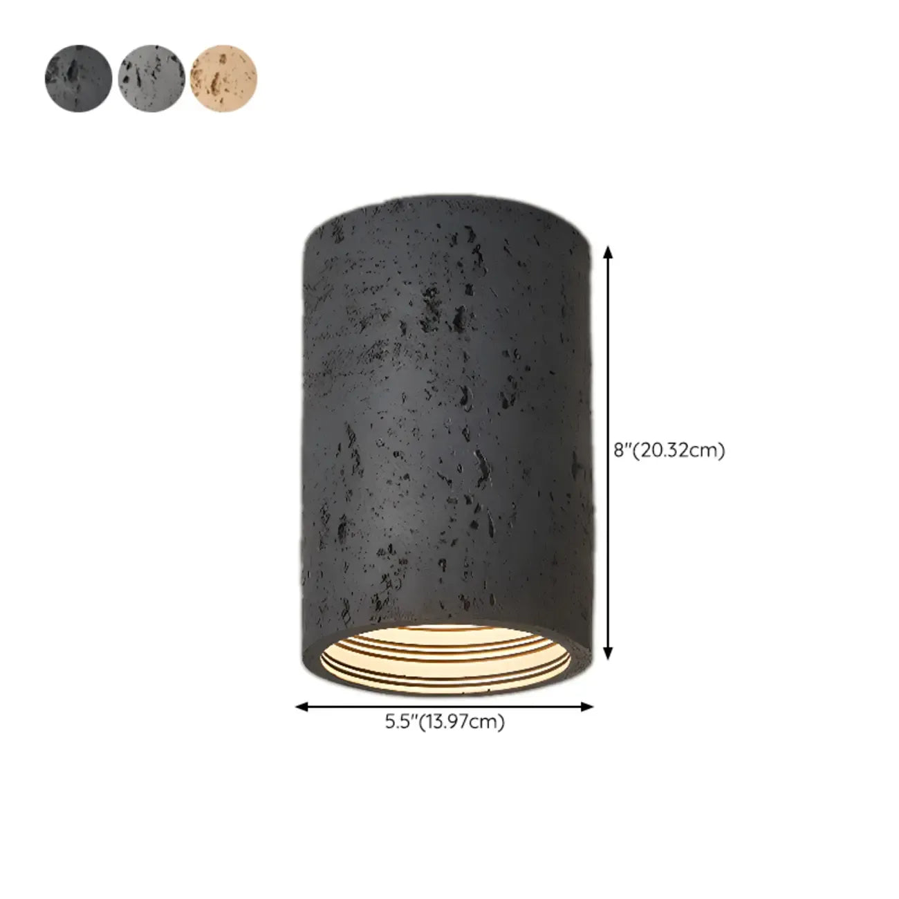 Plafonnier cylindrique encastré à intensité variable pour usage intérieur