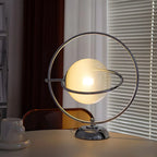 Lampada da tavolo in vetro Art Déco con base in argento per il soggiorno