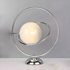 Lampada da tavolo in vetro Art Déco con base in argento per il soggiorno