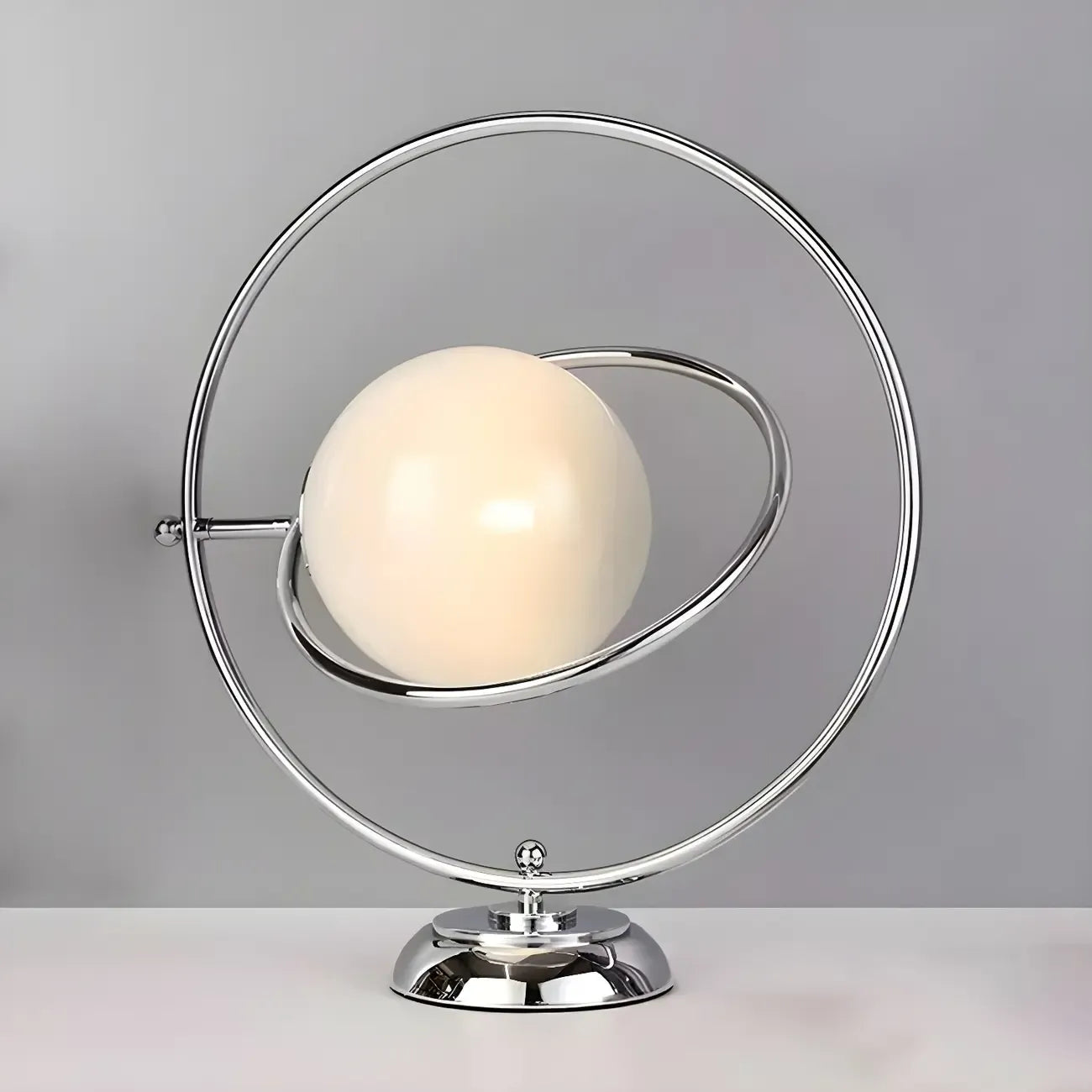 Lampe de table Art Déco en verre argenté pour salon