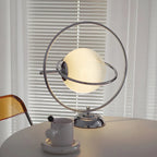 Lampada da tavolo in vetro Art Déco con base in argento per il soggiorno