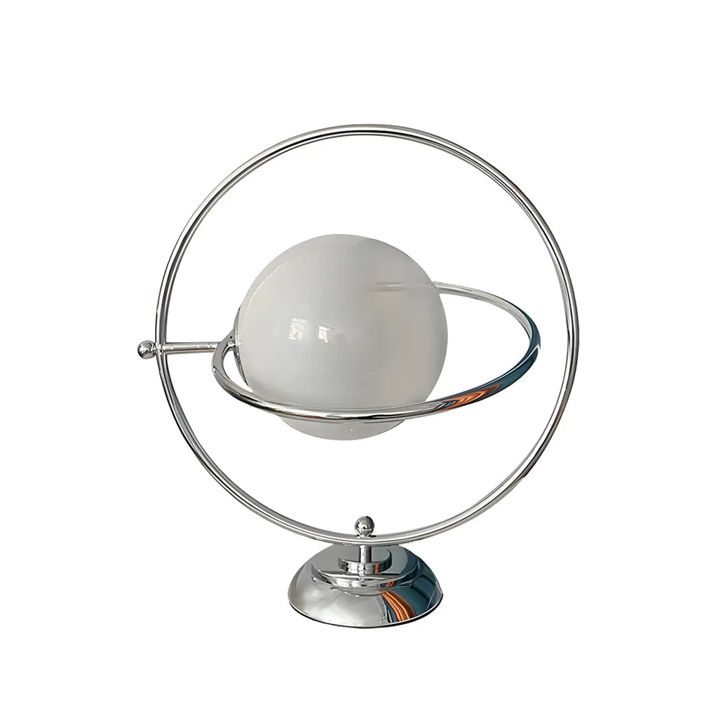 Lampada da tavolo in vetro Art Déco con base in argento per il soggiorno