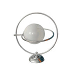 Lampada da tavolo in vetro Art Déco con base in argento per il soggiorno