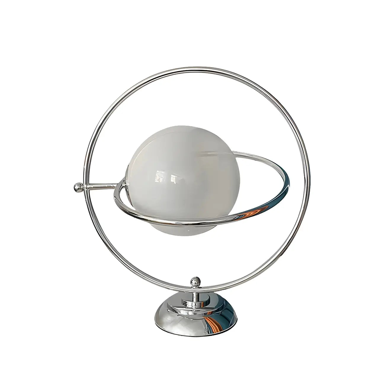 Lampada da tavolo in vetro Art Déco con base in argento per il soggiorno