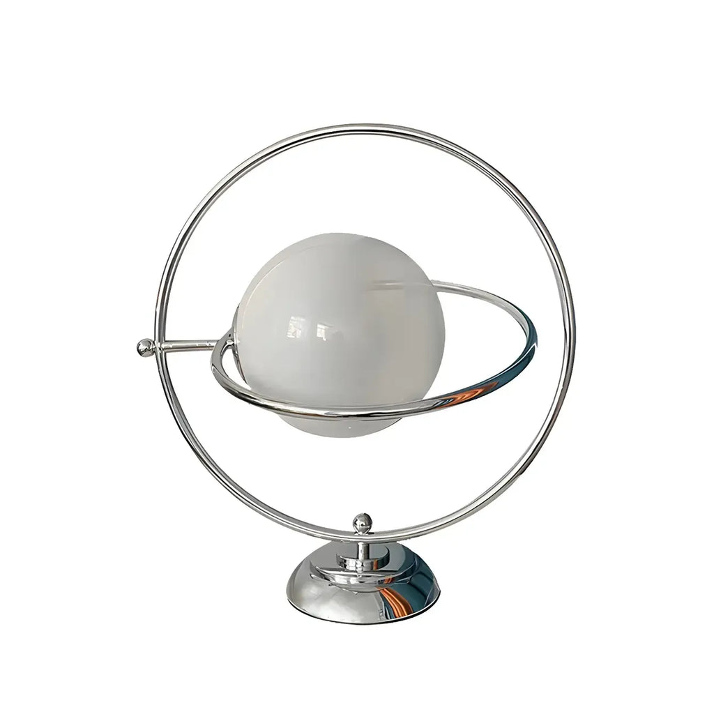 Lampada da tavolo in vetro Art Déco con base in argento per il soggiorno