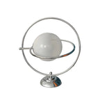 Lampada da tavolo in vetro Art Déco con base in argento per il soggiorno