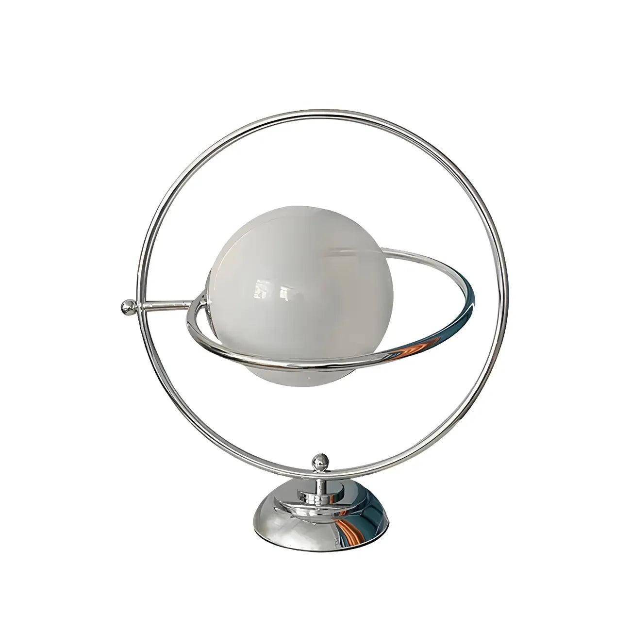 Lampada da tavolo in vetro Art Déco con base in argento per il soggiorno