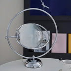 Lampada da tavolo in vetro Art Déco con base in argento per il soggiorno
