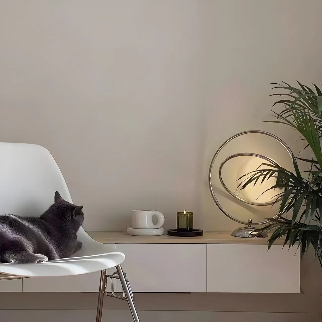 Lampada da tavolo in vetro Art Déco con base in argento per il soggiorno