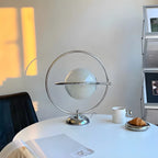 Lampada da tavolo in vetro Art Déco con base in argento per il soggiorno