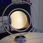 Lampada da tavolo in vetro Art Déco con base in argento per il soggiorno