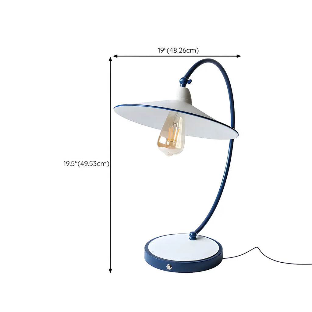 Lampe de table arquée en fer blanc au style contemporain pour salon