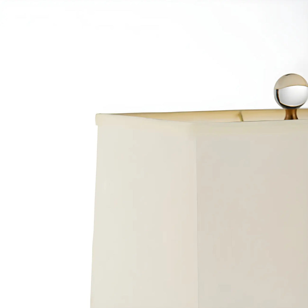 Lampe de chevet en cristal de luxe, abat-jour rectangulaire beige