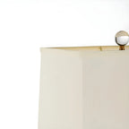 Lampe de chevet en cristal de luxe, abat-jour rectangulaire beige