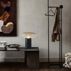 Lampe de table moderne en métal noir et verre transparent pour salon