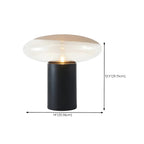 Lampe de table moderne en métal noir et verre transparent pour salon