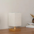 Lampe de table rectangulaire rustique en bois pour chambre à coucher