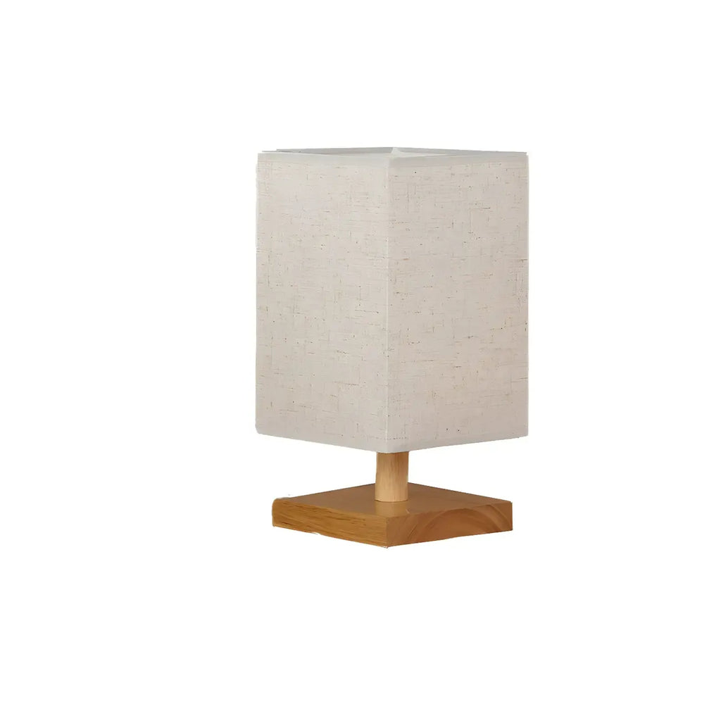Lampe de table rectangulaire rustique en bois pour chambre à coucher