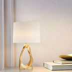 Lampe de bureau électrique moderne à brancher avec base dorée pour chambre à coucher