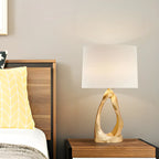 Lampe de bureau électrique moderne à brancher avec base dorée pour chambre à coucher