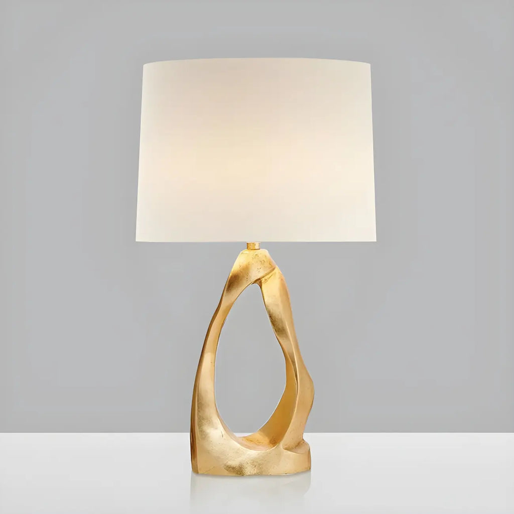 Lampe de bureau électrique moderne à brancher avec base dorée pour chambre à coucher