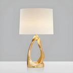 Lampe de bureau électrique moderne à brancher avec base dorée pour chambre à coucher