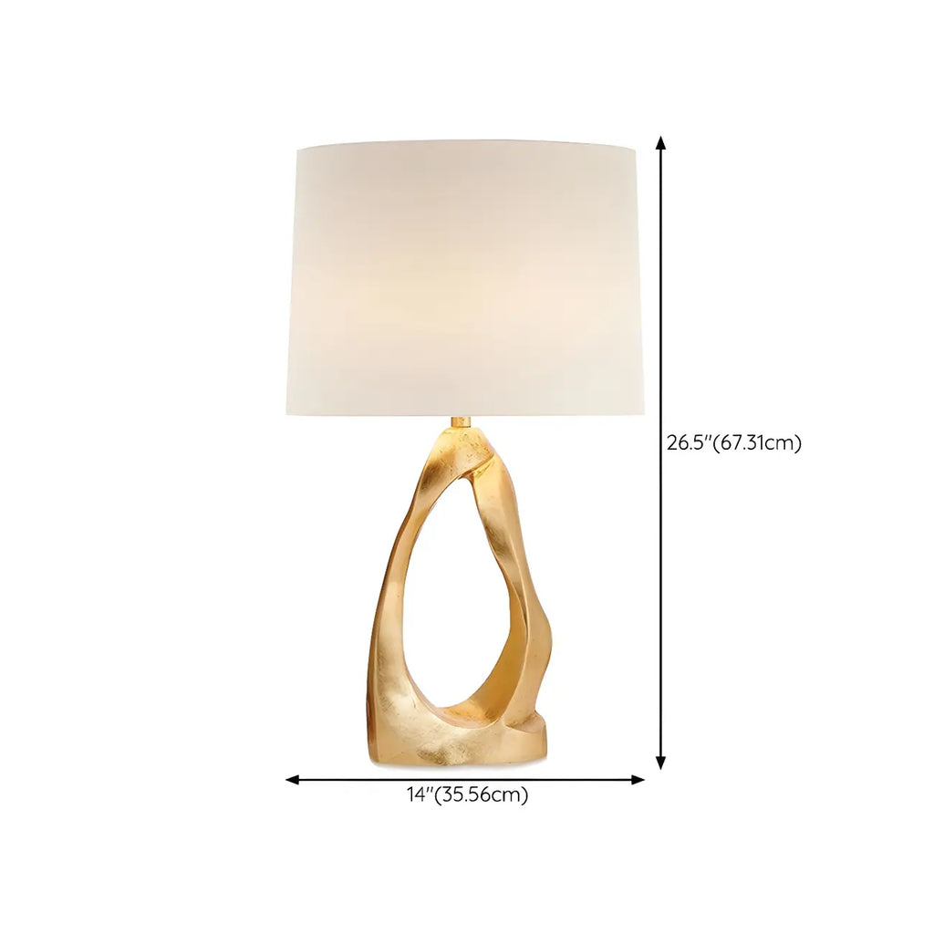 Lampe de bureau électrique moderne à brancher avec base dorée pour chambre à coucher