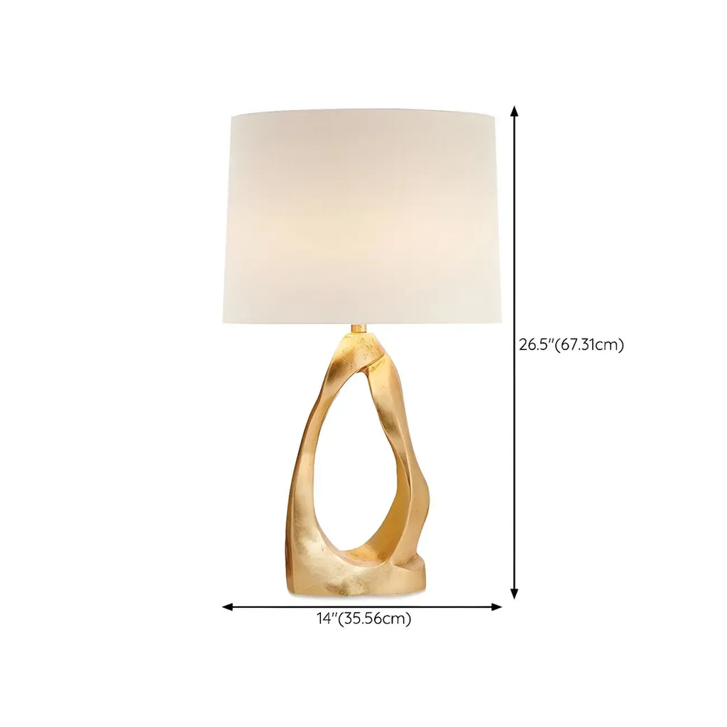 Lampe de bureau électrique moderne à brancher avec base dorée pour chambre à coucher