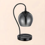 Lampe de table moderne en métal noir et verre avec socle porte-gobelet