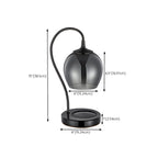 Lampe de table moderne en métal noir et verre avec socle porte-gobelet