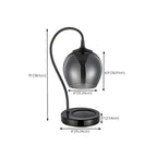 Lampe de table moderne en métal noir et verre avec socle porte-gobelet
