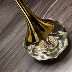 Lampe de table élégante en cristal avec abat-jour plissé pour salon