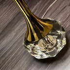 Lampe de table élégante en cristal avec abat-jour plissé pour salon