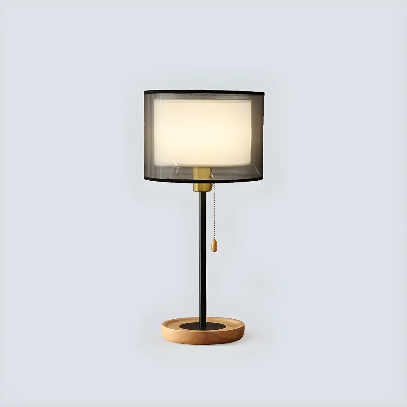 Lampe de table géométrique moderne avec interrupteur à tirette pour usage résidentiel