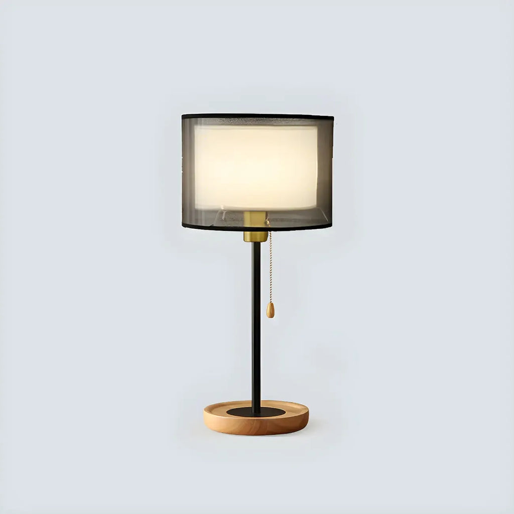 Lampe de table géométrique moderne avec interrupteur à tirette pour usage résidentiel
